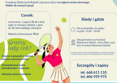 szkółka tenisowa rybnik 2025-2026